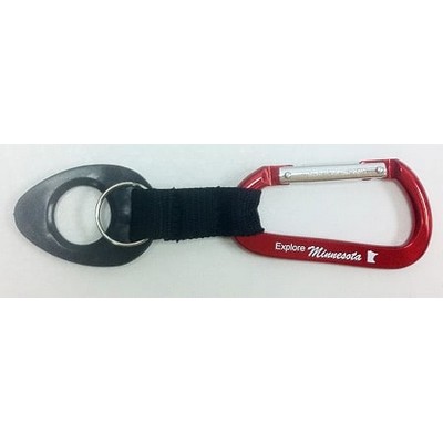 Red Carabiner w/Split Ring & Bottle Holder