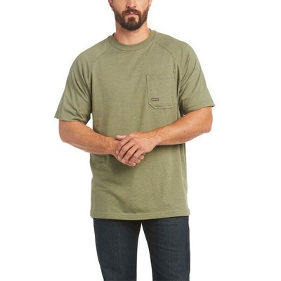 Ariat® Men's Sage Heather Rebar® Cotton Strong™ Short Sleeve T-Shirt