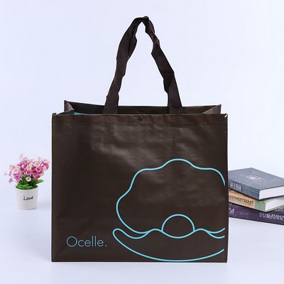 Shiny Laminated Non-Woven Tropic Shopper Tote Bag PP Woven Bag