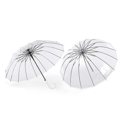 46" Arc Clear Umbrella - 16 Ribs