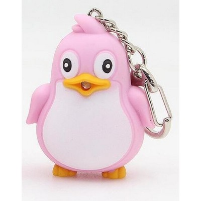 Little Penguin LED Sound Keychain