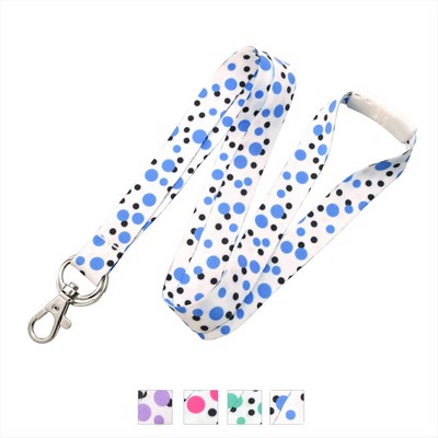 5/8" Pre-printed Dye Sublimated Lanyard with Breakaway (Polka Dot)