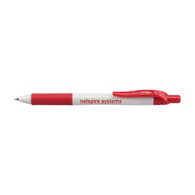 EnerGel-X® White Barrel Metal Tip Gel Ink Pen - Red