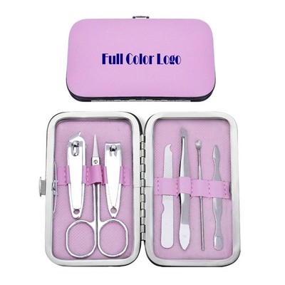 Stainless Steel 7 in 1 Set Manicure Kit With Case