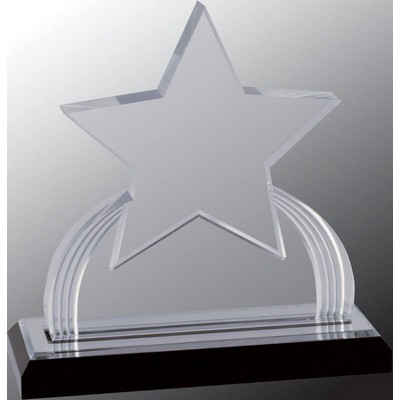 7" x 7.25" Silver Carved Star Impress Award