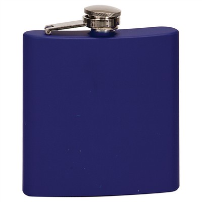 6 oz. Matte Blue Laserable Stainless Steel Flask