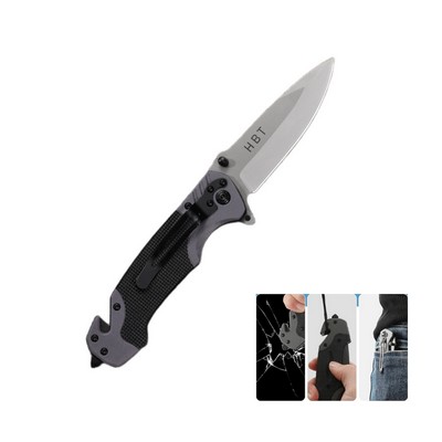 Stainless Steel Folding Pocket Knife with Strap Hole