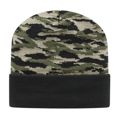 Cap America® USA Made Vintage Tiger Camouflage Knit Beanie (Blank)