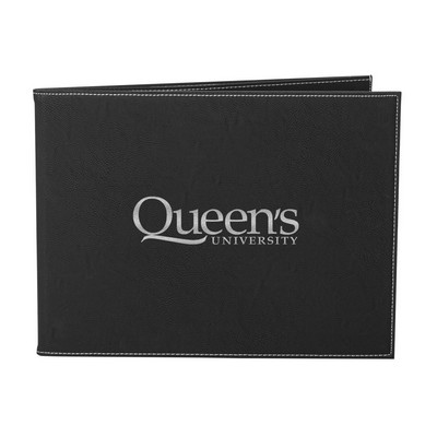 Leatherette Certificate Holder - 8½"x11" Black/Silver