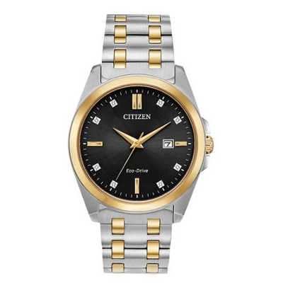 Citizen® Men's Eco-Drive® Corso Two-Tone Watch w/Black Dial