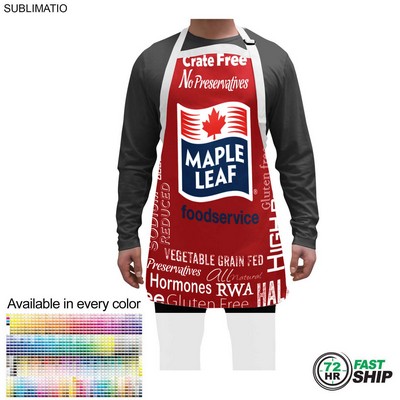 72 Hr Fast Ship - Domestic made Bib Apron, 25x28, No pockets, Adjustable Neck, Sublimated