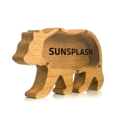 Clear Arcylic Wooden Piggy Bank