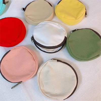 Round Various Zipper Canvas Coin Purse