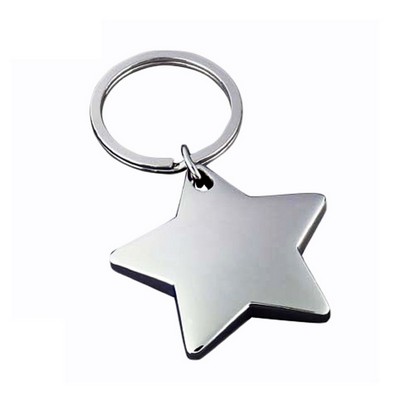 Star Shaped Metal Keyring