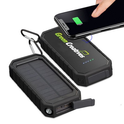 Wireless Solar IPX5 Power Bank 10,000 MAH