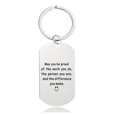 Custom Text Stainless Steel Key Ring