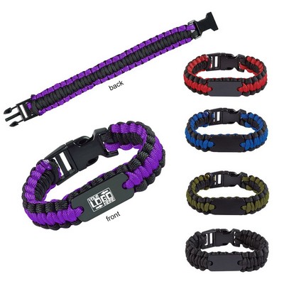 Paracord Survival Bracelet With Metal Plate