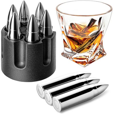 Stainless Steel Reusable Bullet Whiskey Stones Ice Cubes