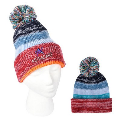 Aura Pom Beanie With Cuff