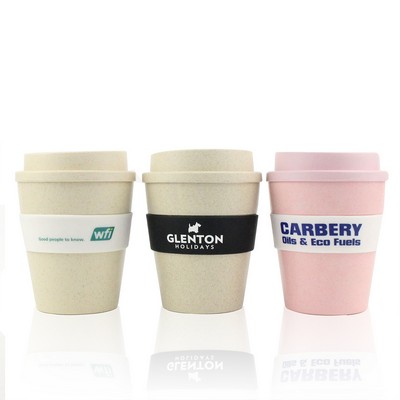 12oz. Bamboo Fiber Coffee Cup with Lid and Sleeve