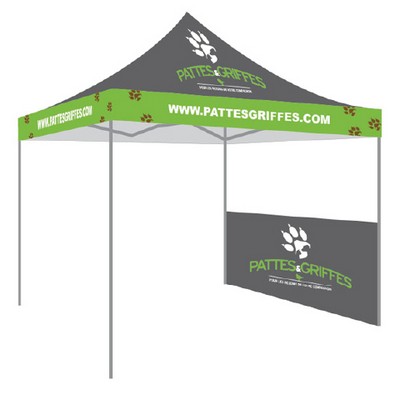 Pop up tent 10 ft half wall 2-sided printing (with pole)