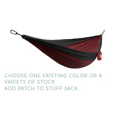 Double Deluxe Parachute Nylon Hammock w/Straps - Crimson/Charcoal