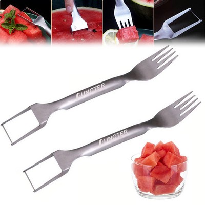 Watermelon Fork Slicer Cutter, 2 in 1 Melon Cutter Watermelon Fruit Cutter