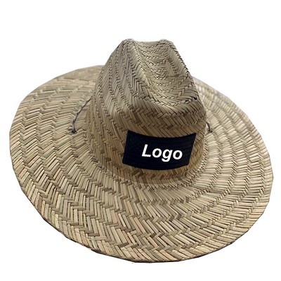 Lifeguard Style Straw Summer Sun Hat