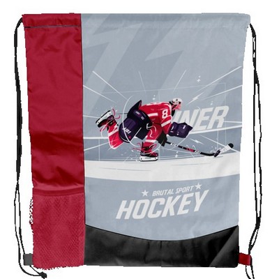 Full Sublimation Multi-Panel Polyester Drawstring Bag With Bottle Holder Full Sublimation Multi-Pan