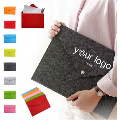 A4 Felt Document File Bag With Snap Button