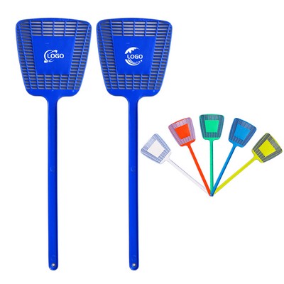 MOQ 100pcs Plastic Mesh Straight Rod Fly Swatter Racket