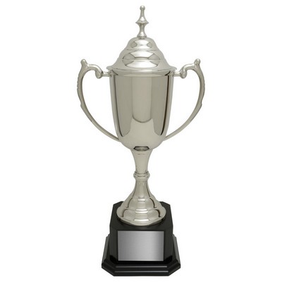 Nickel Plated Edinburgh Cup - Black Base, Award Trophy, 17"