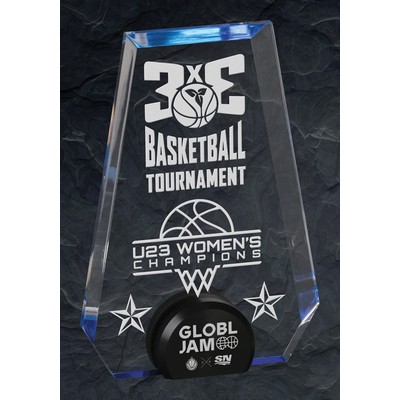 Pinnacle Acrylic, Blue, Award Trophy, 4x