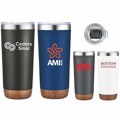 22 Oz. Double Wall Stainless Steel Tumbler With Cork Bottom