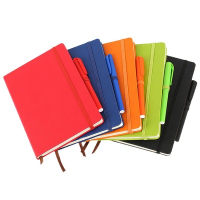 A5 Lined Journal Business Notebook With A Pen