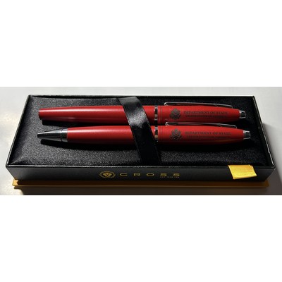 Cross Calais Matte Red Ball and Roller Ball Pen Set