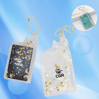 Sparkling Sequin Floating Keychain Wallet, Eye-Catching Design