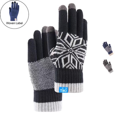 Cold Resistance Adult Male Gloves W/ 3 Finger Touch