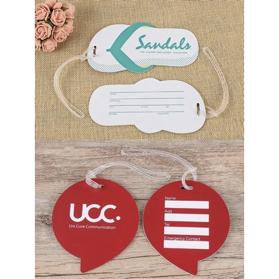 Full Color Custom Shaped Bag Tag w/ Clear Loop