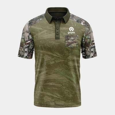 Mossy Oak® Men's 4.4 Oz. Polyester Interlock Polo With Pocket