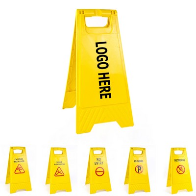 Yellow Plastic Floor Warning Sign