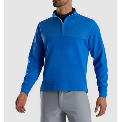 FootJoy® Royal Blue Heather Yoke Half-Zip Midlayer Shirt