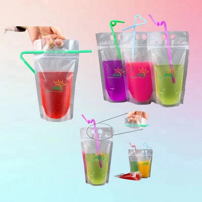 Frosted Transparent Beverage Self-sealing Bag Drink Pouch