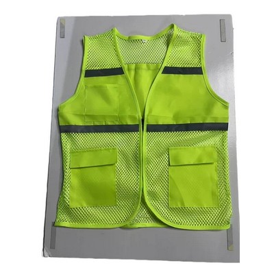 Reflective Mesh Vest With Three Pockets