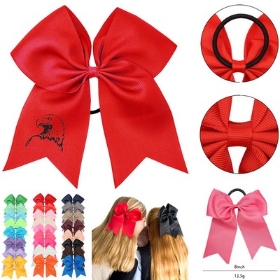 Large 8" Elastic Bow Cheer Hair Tie