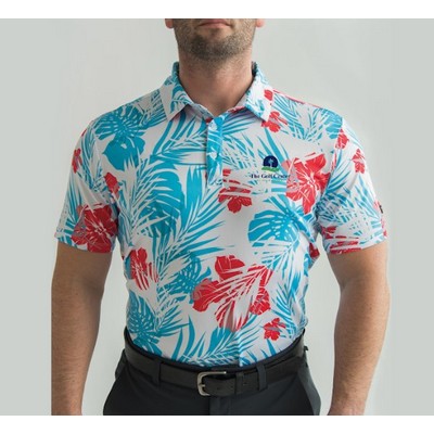 Men's Golf Polo - Red White & Beaches