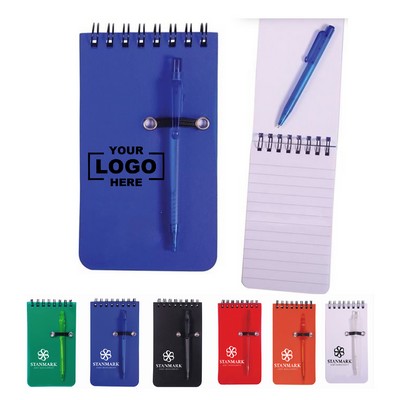 Pocket Spiral Jotter Notepad Notebook With Pen(Free Shipping)