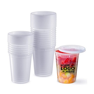 32 oz. Microwavable Translucent Plastic Food Storage Containers