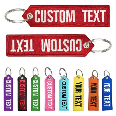 Custom Arrow Embroidery Keychain Tags