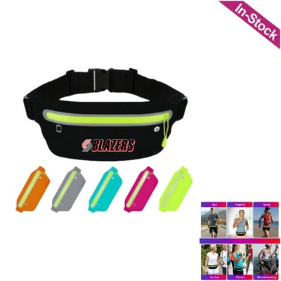 Slim Running Belt Waist Pouch with Adjustable Elastic Strap